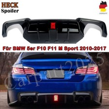 Diffusore posteriore Performance nero lucido adatto per BMW Serie 5 F10 F11 con labbro LED