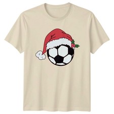 T-shirt da uomo sportiva pallone da calcio natalizio maglietta da donna...
