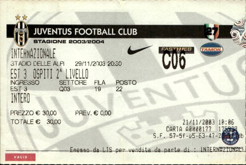 Biglietto stadio juventus - juventus, fc