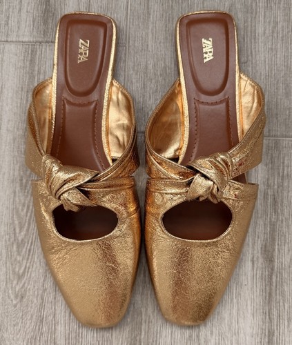 Ballerine zara con nodo oro - ballerine,