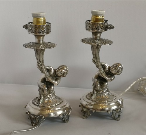 Coppia lampade antiche tavolo