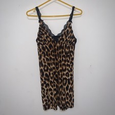 Betsey Johnson Intimates Baby Doll abito da notte stampa animalier dettaglio pizzo grande Y2K