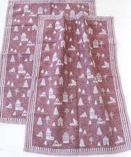 2x Strofinaccio Natale Ruota Dentata Kracht Cucina Panni Lino Mezza Casa Auto