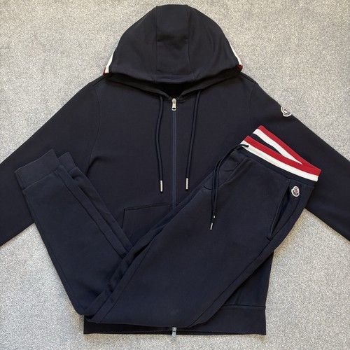 Moncler tuta tricolore navy - tuta,