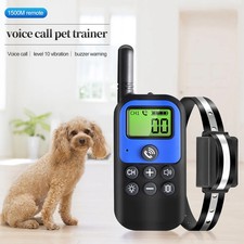 COLLARE + TELECOMANDO 1500m  con Microfono CANI ADDESTRAMENTO CANE ANTI ABBAIO