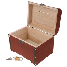  Cassetta Porta Soldi Cassettina Legno Risparmiare Denaro Giocattoli Del Ragazzo