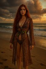 Avoca Cover up tunica lunga cappotto seta avvolgente seta