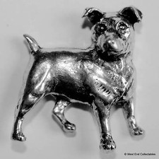 Jack russell pewter pin brooch - pewter,