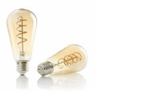 LAMPADINA LED VETRO AMBRATO A FORMA DI PERA LED 4W 2200K 380 LUMEN ILLUMIA