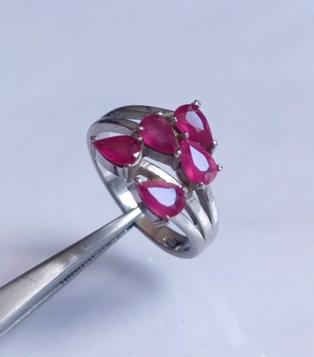 Anello grappolo rubini - anello, a