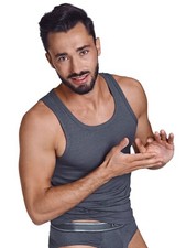 Canotta uomo Lisca Zeus 031006 taglia S-XXL colore grigio o nero