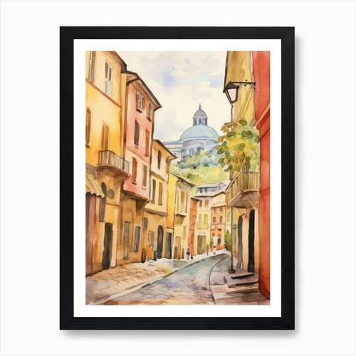 Bergamo italia acquerello - bergamo,,