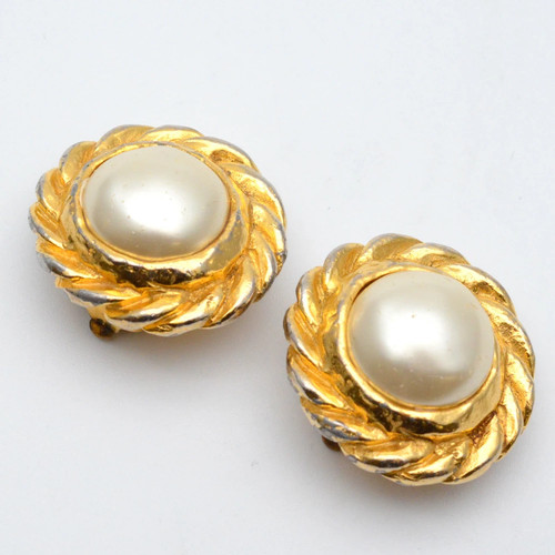 Orecchini perle chanel usati - orecchini,