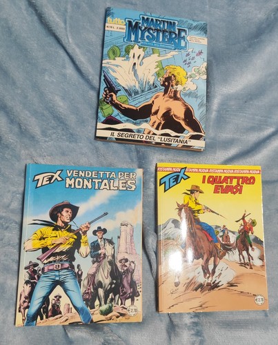 Tre fumetti tex - tex/martin, mystere
