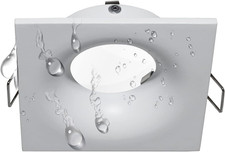 Porta Faretto Bianco Quadrato IP65 Box Doccia Bagno Turco Sauna Incasso 70Mm Sup