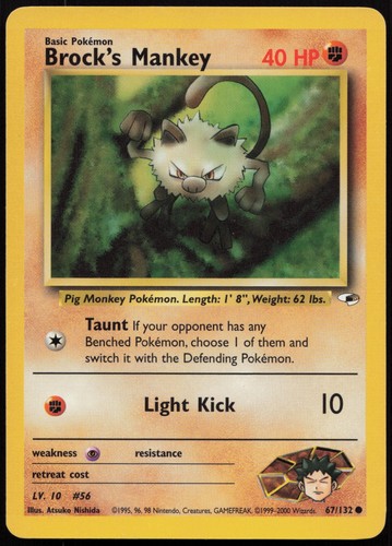 Pokemon tcg brock mankey - pokemon,