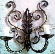 APPLIQUE  a due luci in ferro