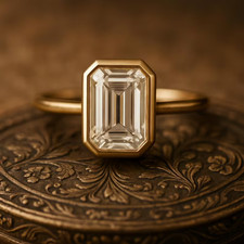 Set lunetta anello - anello, moissanite