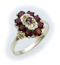 Anello Da Donna Con Granato In Oro 333 Anello In Oro Giallo Qualità 8262/3GR