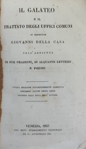 Della casa giovanni galateo - giovanni, il