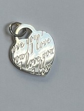 Tiffany & Co. Raro Charm Targhetta Cuore Banconote Argento Ti AMO