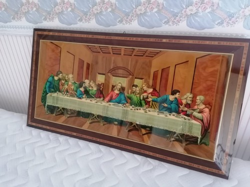 Quadro legno intarsio - in,