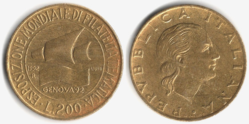 Italia 200 lire 1992 - 200, lire,
