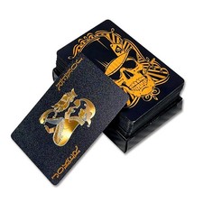 KEQAR 1 mazzo Carte da Magia Nero, professionali, Diamante Plastica (U4Z)