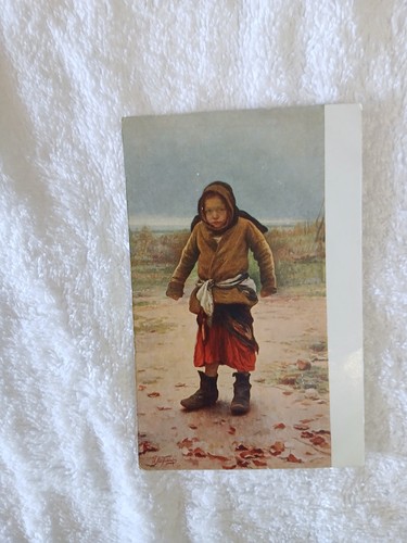 Cartolina ragazzina antica - ragazzina,