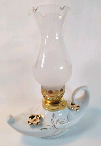 Lampe pétrole blanche - lampe, à