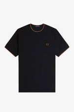 Fred Perry Crepe Piquet Tee Shirt Blu - Taglia M Abbigliamento Uomo T-shirts