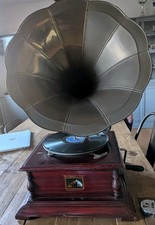 Grammofono d'epoca His Master's Voice  Meccanica Funzionante Puntine Di Ricambio