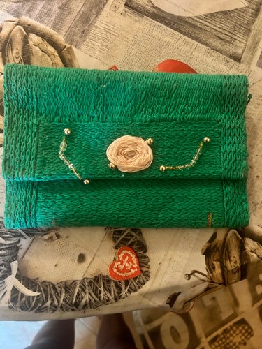 Pochette borsa verde mano - pochette,