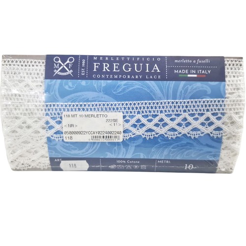 Merletto cotone 10m bianco