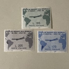 REPUBBLICA  1961 SERIE GRONCHI  3 VALORI  SENZA FILIGRANA