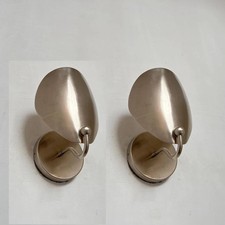 Handcrafted Pair Of Small Wall Sconce Lamp Curved Shade Mid Century Wall Fixture