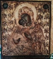 Antica icona russa "Madre di