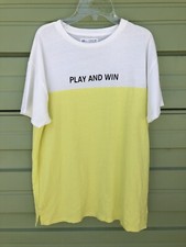 NEW ZARA YELLOW WHITE T-SHIRT