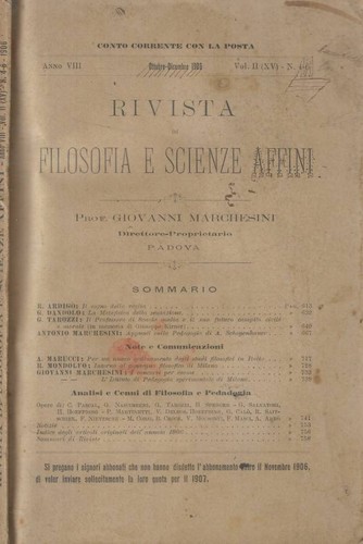 Rivista filosofia scienze - rivista, e