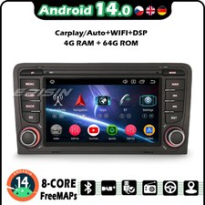 7"8 Core 64GB Android 14 Carplay Autoradio GPS Navigatore AUDI A3 S3 RS3 RNSE-PU