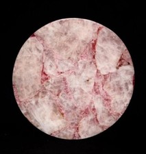 Tavolino in quarzo rosa 18", tavolino in pietra, tavolino piccolo da pranzo, arredo corridoio