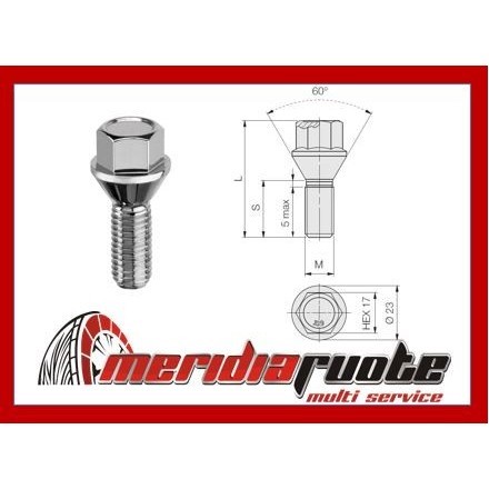 B107 bullone ruote12x1 - b107, ruote12x1,5x35