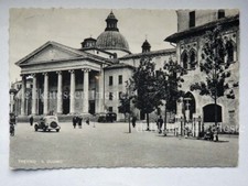 TREVISO il Duomo pompa benzina Aquiloil vecchia cartolina