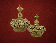 Corone per santi imperiale ottone Madonna Maria statua 3,5/4,5 cm bagno oro 