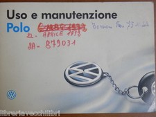 Vecchio libretto USO E MENUTENZIONE VOLKSWAGEN POLO 1991 Istruzioni per usare la