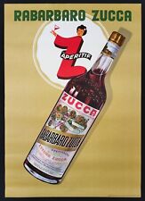 RABARBARO ZUCCA poster manifesto pubblicitario Bevanda Rhubarb Rheum Bitter A6