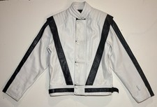 Giacca pelle bianca vintage Michael Jackson ispirata al thriller uomo M anni 2000 retrò