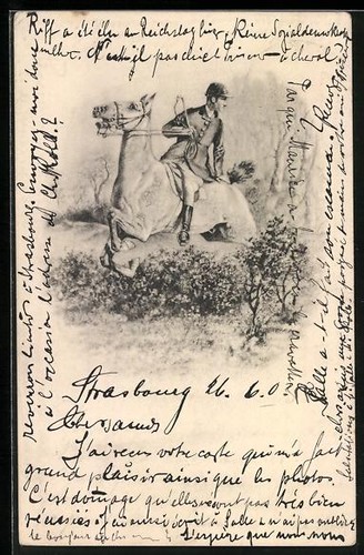 Cartolina cavaliere una - cavaliere, su