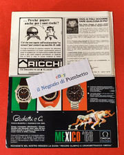 Advertising ITALIA Pubblicità ( 1968 ) BEDETTI e C., Mexico '68, OMEGA orologi