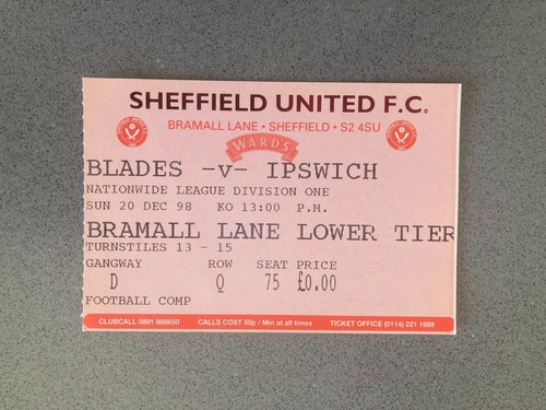 Biglietto partita sheffield - biglietto,